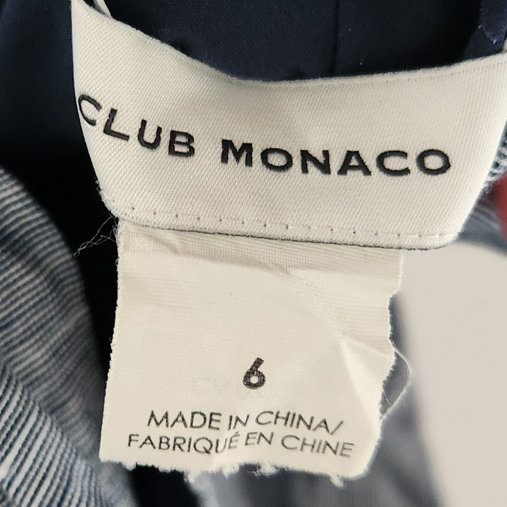 Club Monaco Dalennah Bow Back Cropped Wide Leg Linen Blend Jumpsuit Blue 6 - Picture 7 of 9